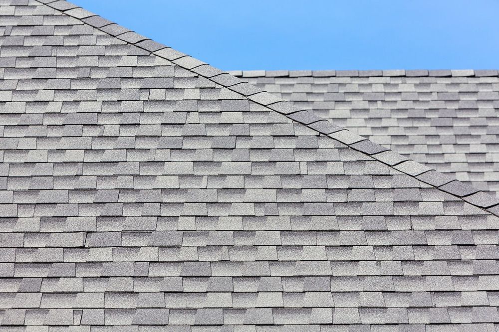 Close up of new asphalt shingles installed by B&T Roofing NJ