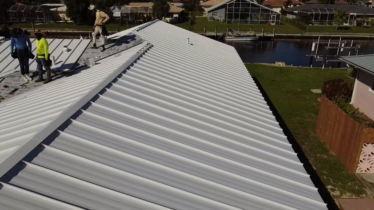 Metal roof repair flashing project South Florida