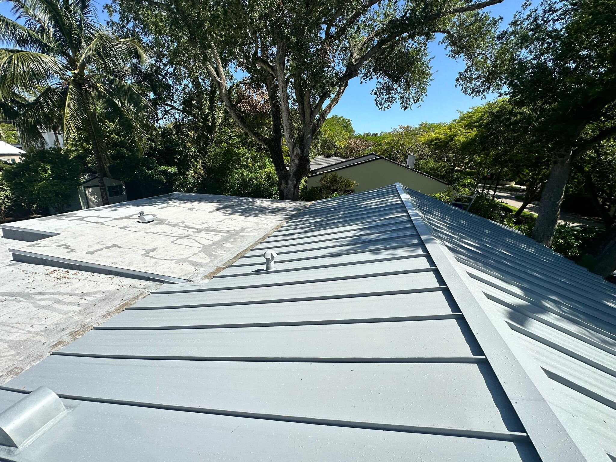Standing seam metal roof coastal Florida home